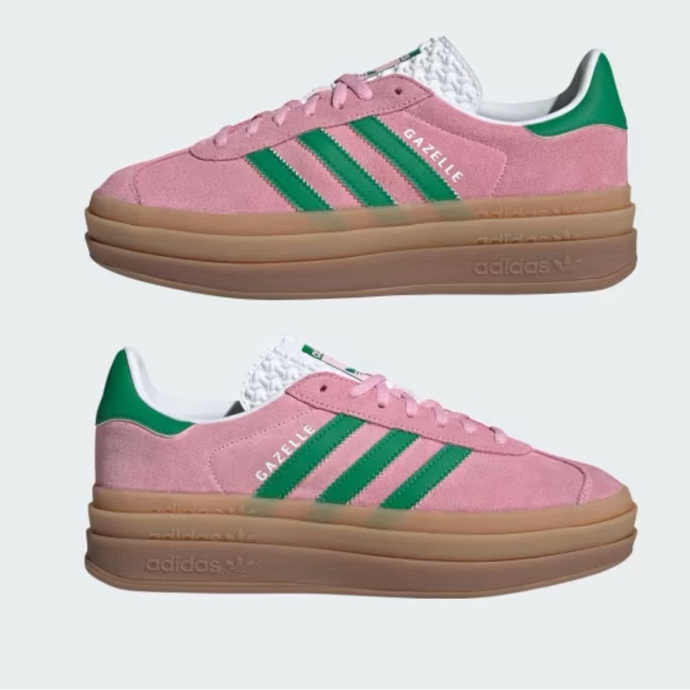 Adidas Gazelle Bold Sneakers Pink and Green